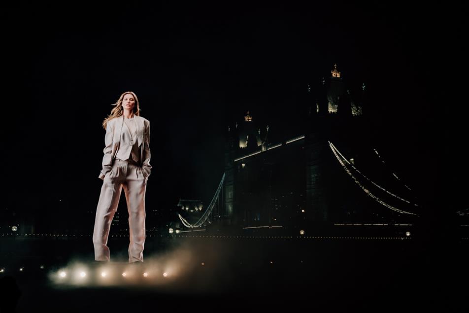 Hugo Boss projects giant Gisele Bündchen hologram at London's