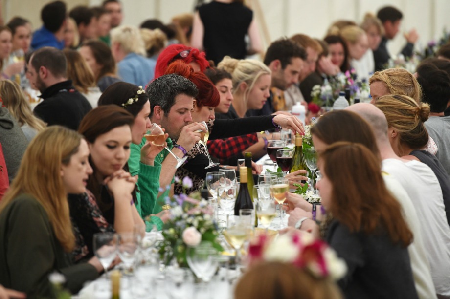 A forest banquet features as part of the festival experience