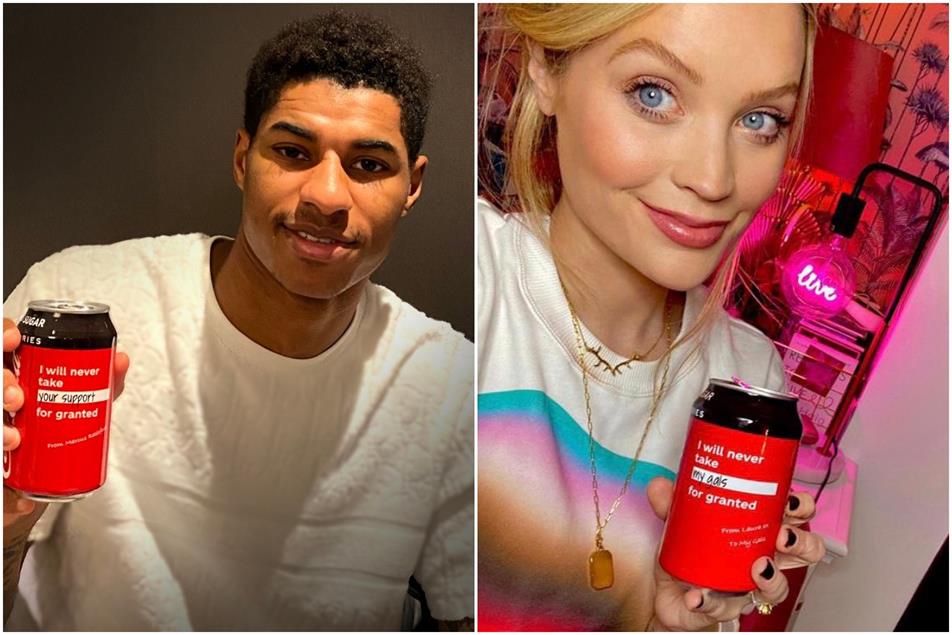 Coca-Cola: Marcus Rashford and Laura Whitmore appear in PR campaign