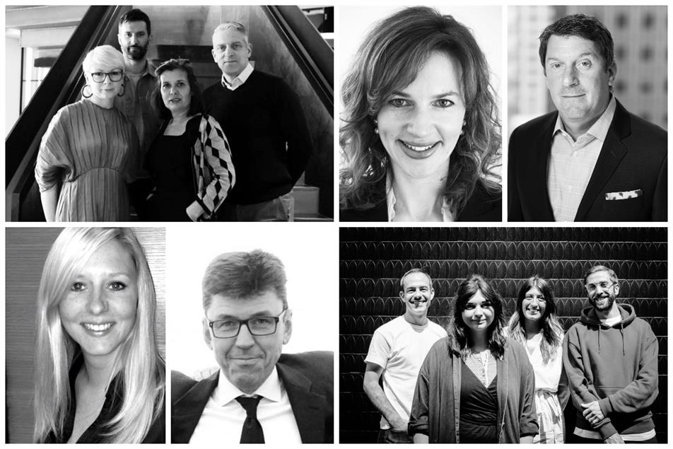 Clockwise from top left: Havas Helia team, Walker, Epstein, Amplify hires, Helm and Graham-Clare