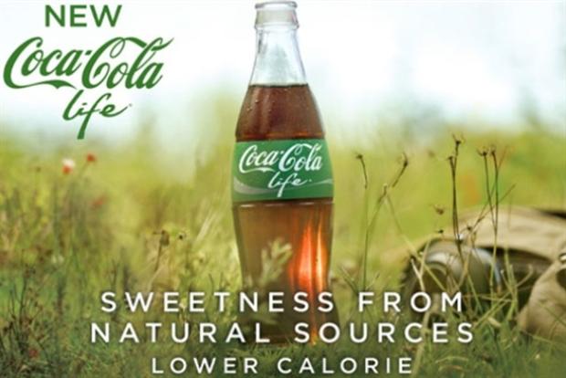 Coke Life: made with a Stevia sugar blend