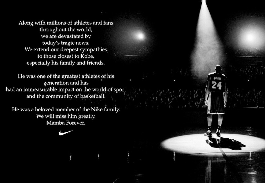 Kobe Bryant Crash Leads to Tributes From Nike, Adidas, Under Armour