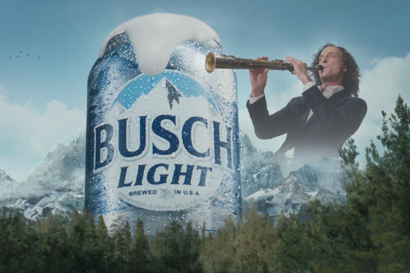 Kenny G is the "voice of the mountains" in Busch Light's Super Bowl
