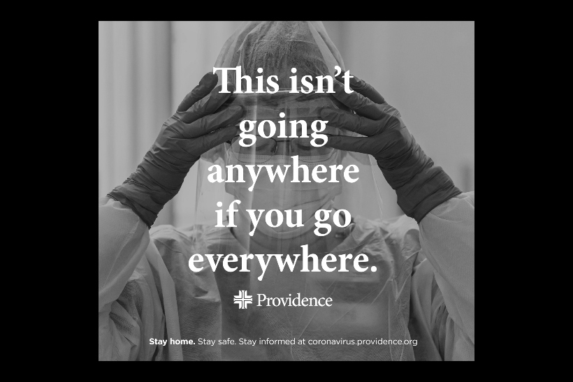 Caregivers took many of the photos seen in Providence healthcare's pandemic PSA