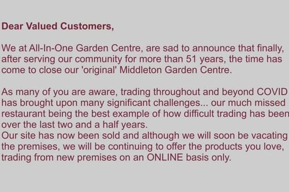 Well Known Garden Centre To Close Hortweek